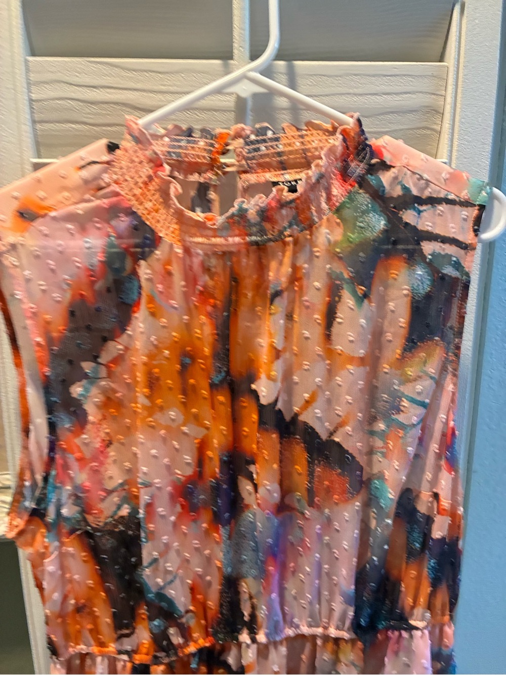 torrid Multicolor Abstract Sleeveless Midi Dress in Orange, Pink, Blue and Black - Picture 4 of 12